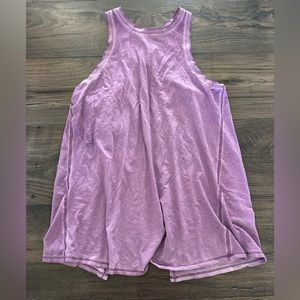 flowey high neck lululemon top in purple size 4 with open back